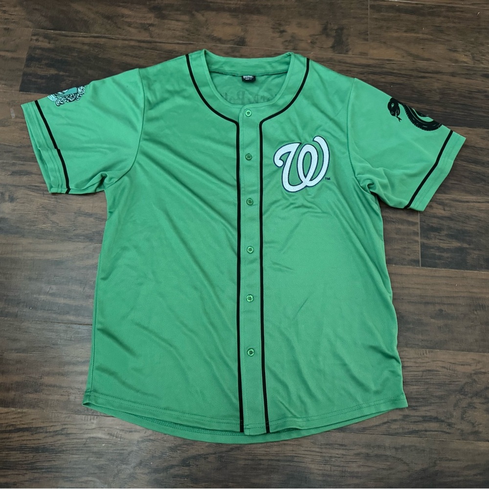 Washington Nationals Harry Potter Slytherin House Jersey,  Size Large